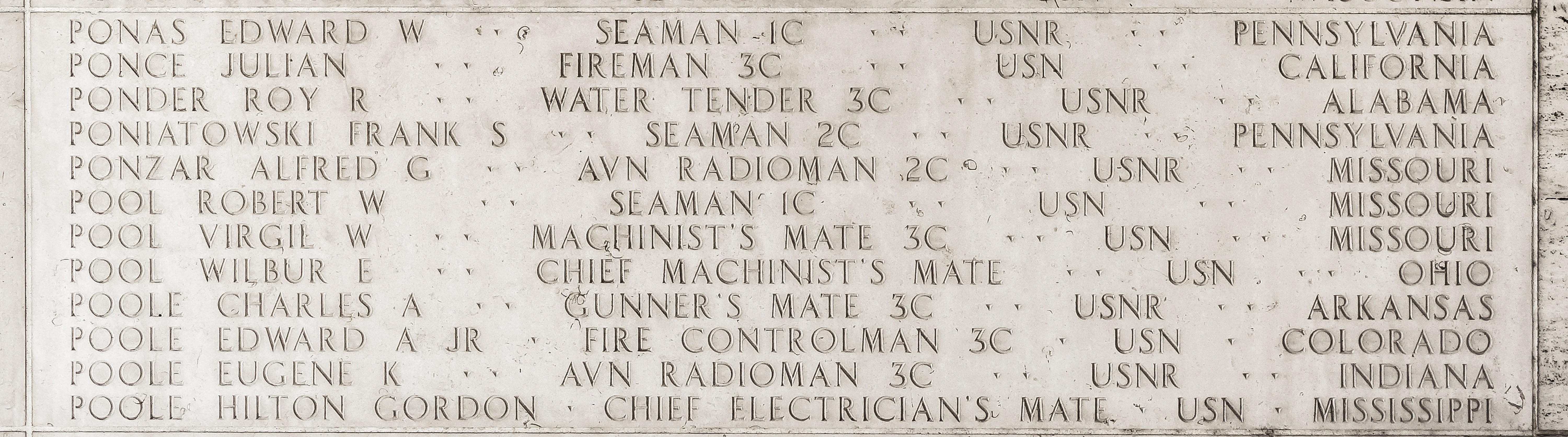 Edward A. Poole, Fire Controlman Third Class